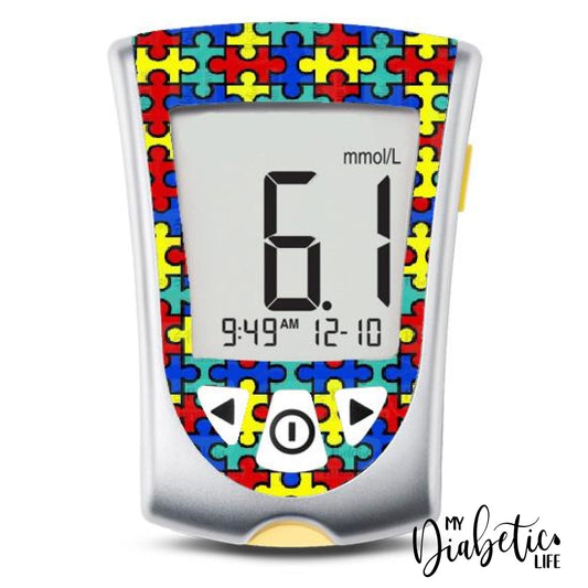 Puzzled- Freestyle Optium Peel, skin and Decal, glucose meter sticker - MyDiabeticLife