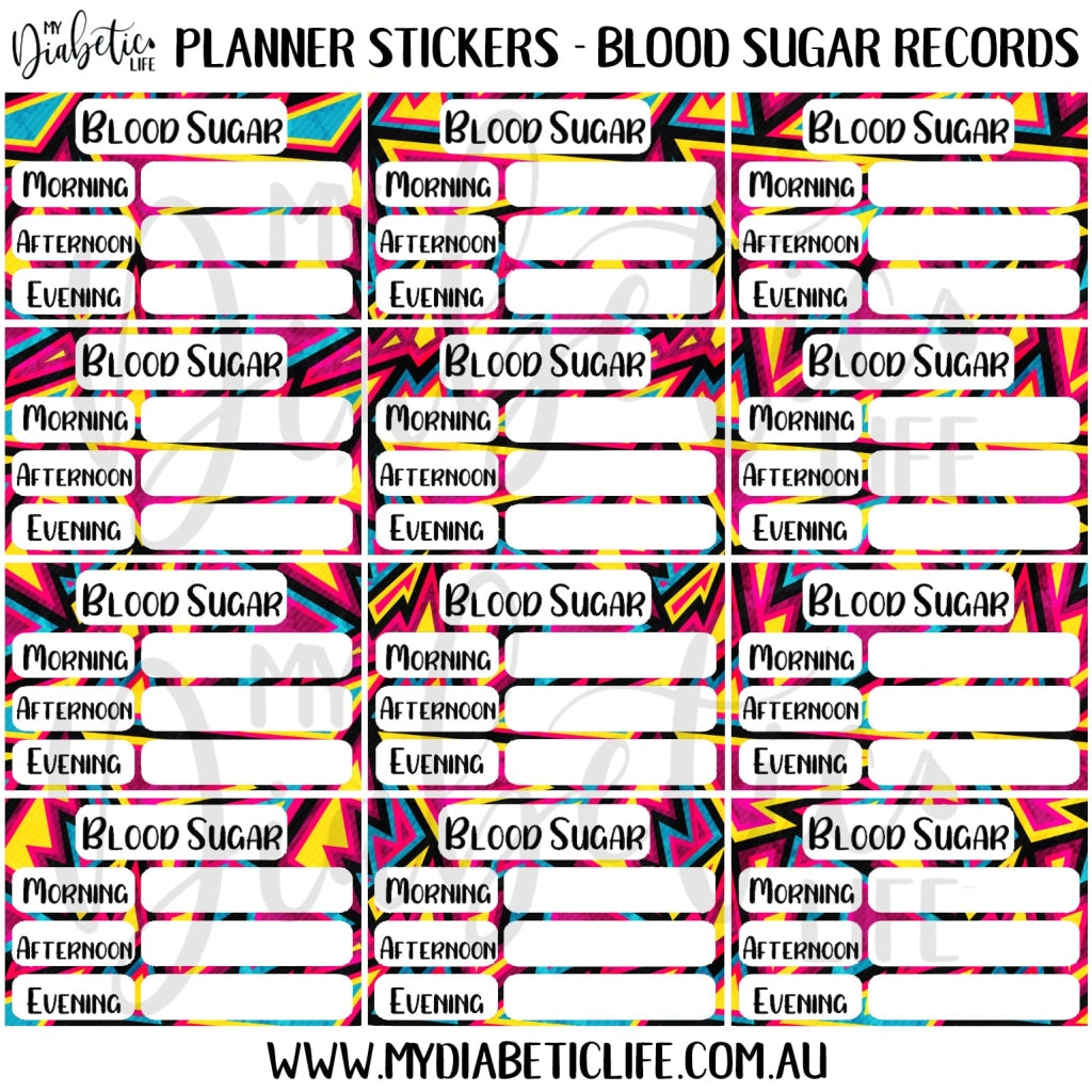 Rage Bolus - 12 Blood Sugar Trackers For Planners Stickers