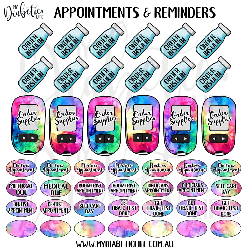Rainbow Inks - 46 Appointment & Reminder Planner Stickers