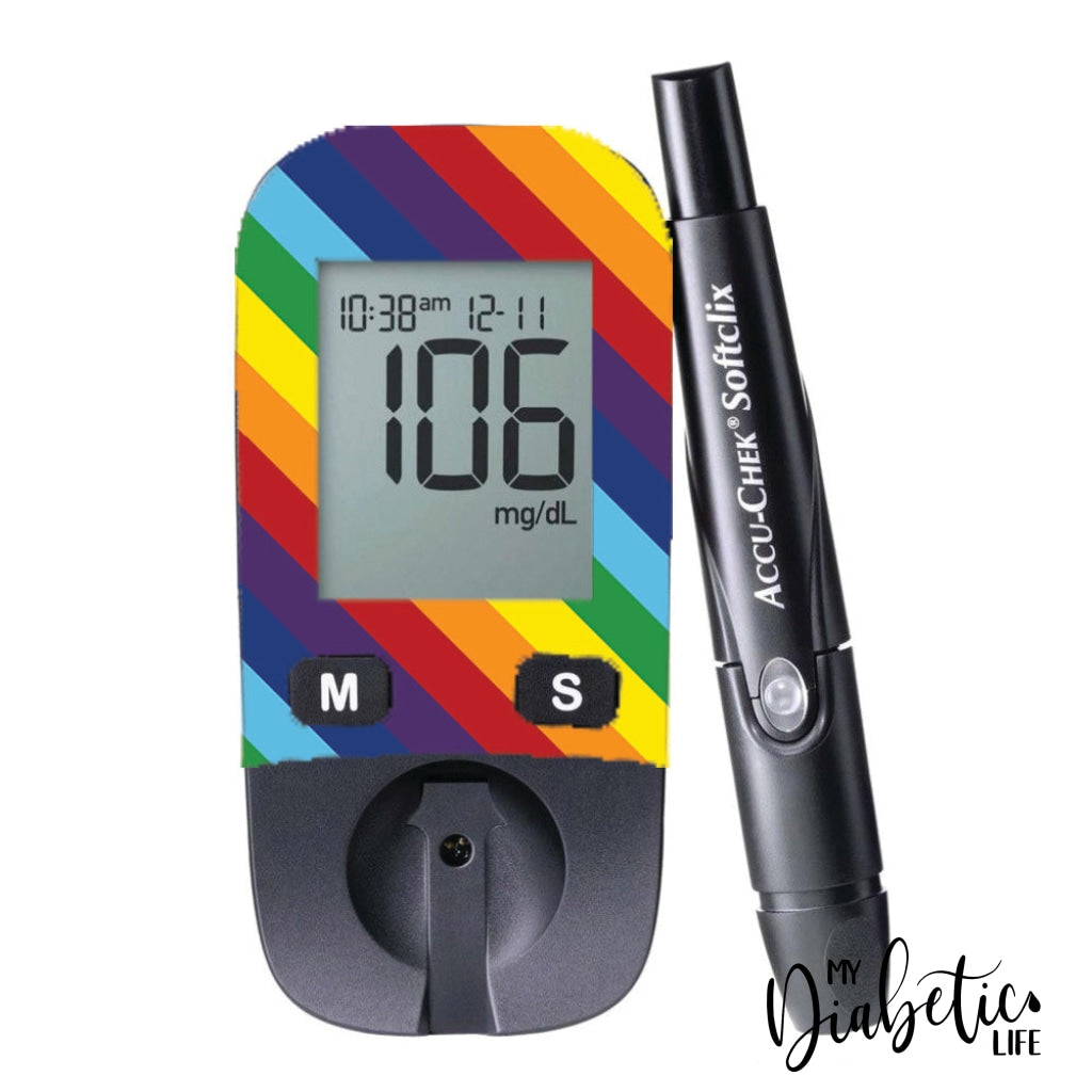 Rainbow Stripe - Accu-Chek Active Sticker
