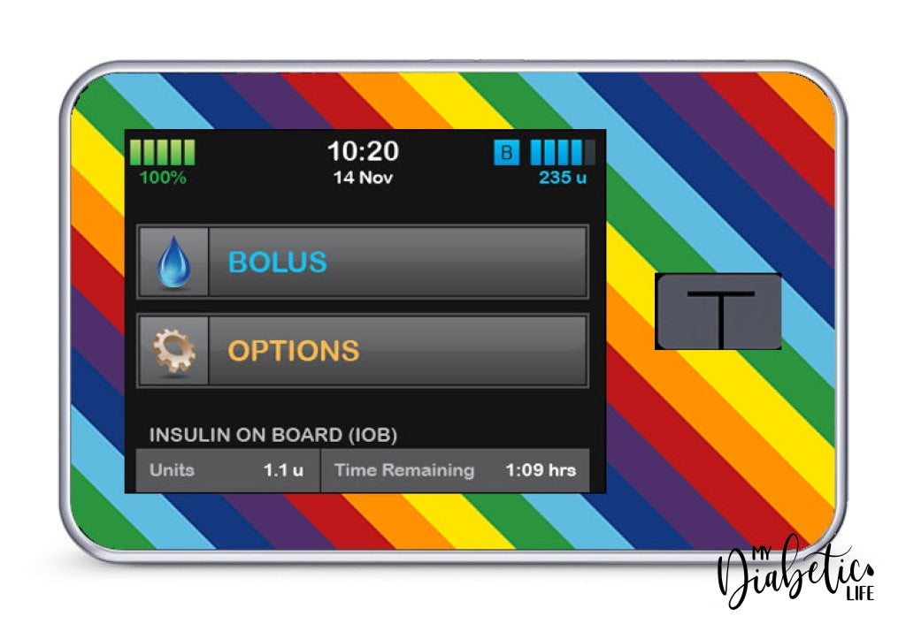 Rainbow Stripe - Tandem T:slim X2 Pump Sticker X2