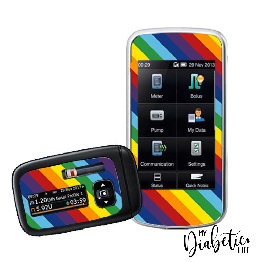 Rainbow Stripes - Accu-Chek Insight & Remote Sticker Pump Accu-Chek