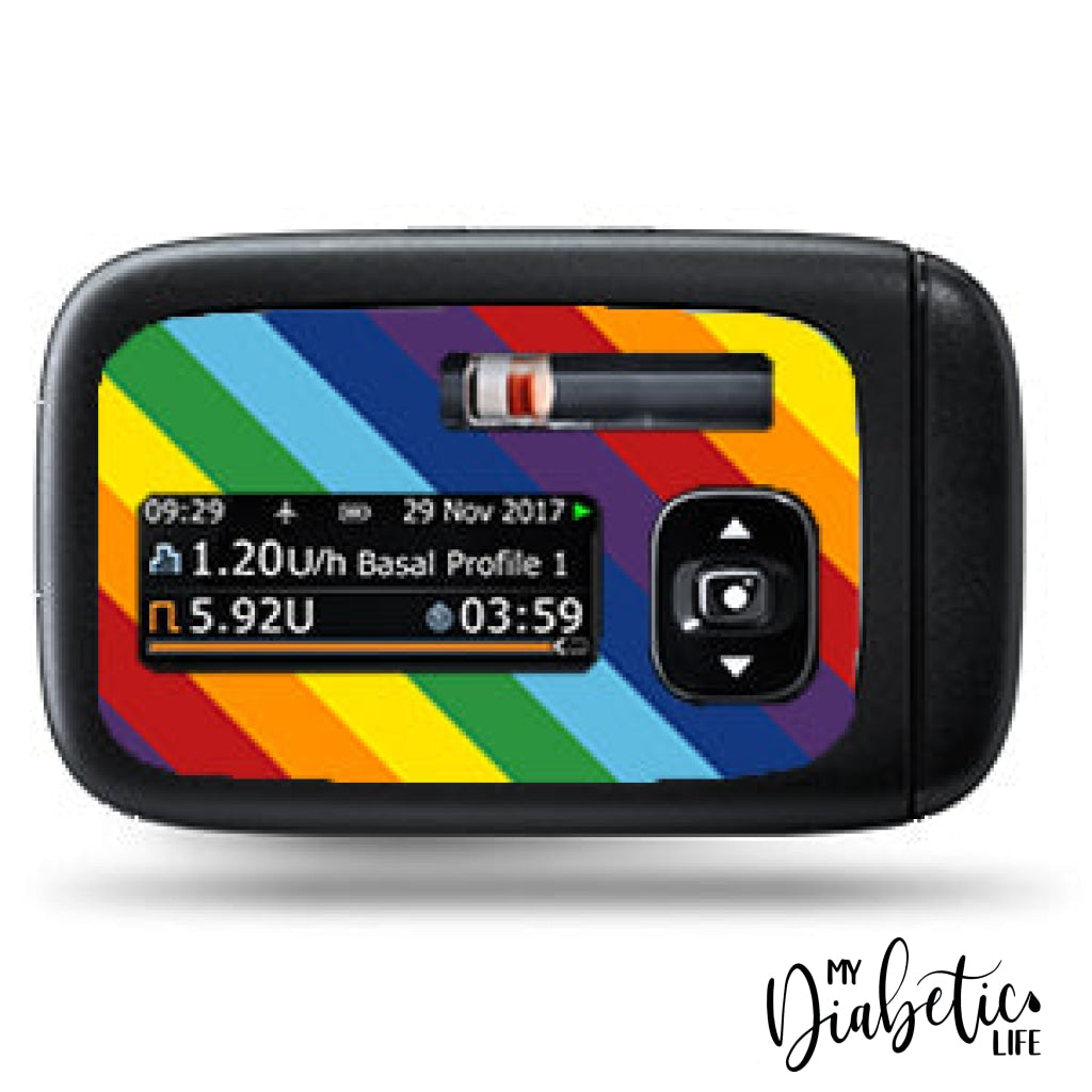 Rainbow Stripes - Accu-Chek Insight & Remote Sticker Pump Only Accu-Chek