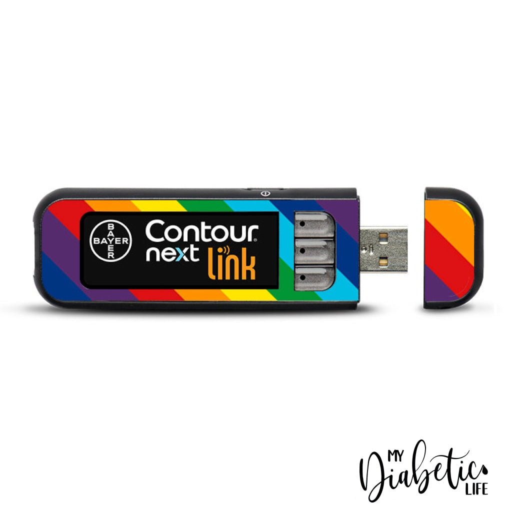 Rainbow Stripes - Contour Next Link Usb Sticker