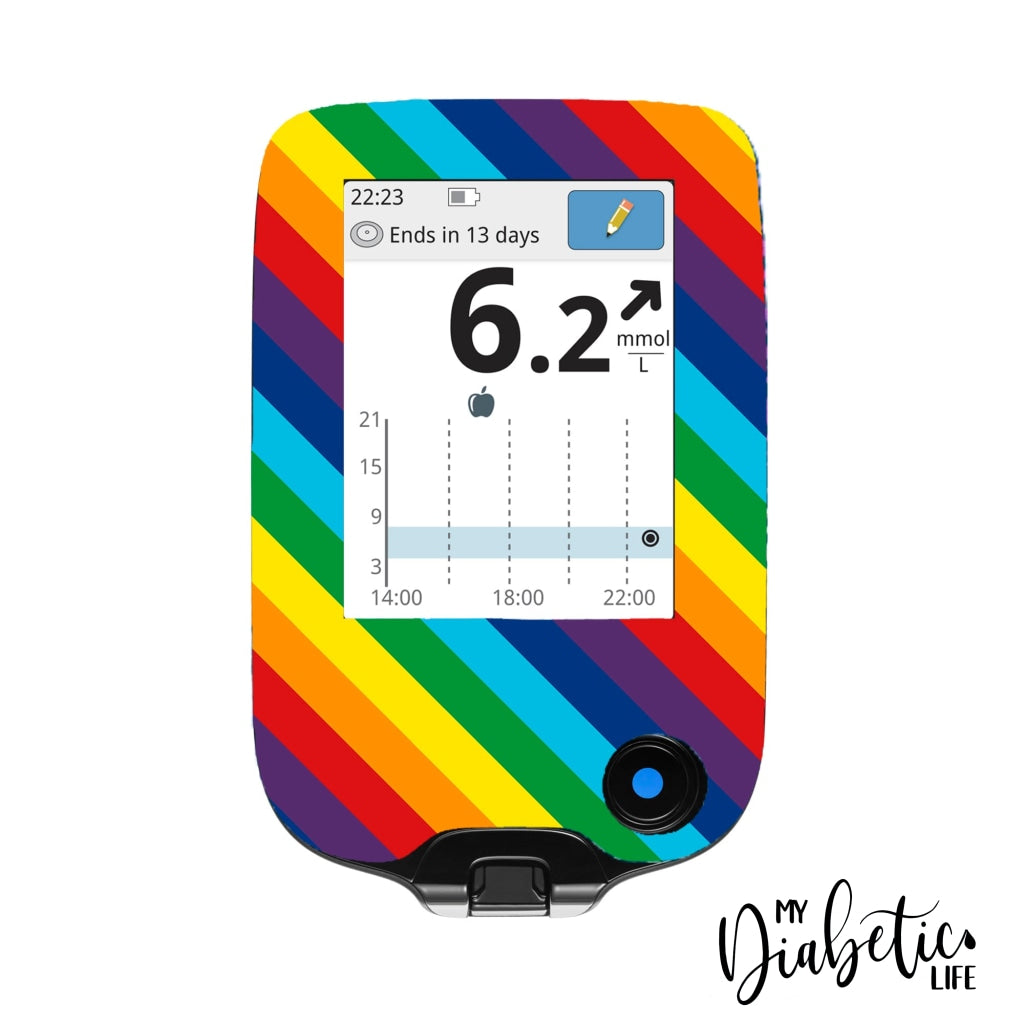 Rainbow Stripes - Freestyle Libre/insulinx Meter Sticker Freestyle Libre