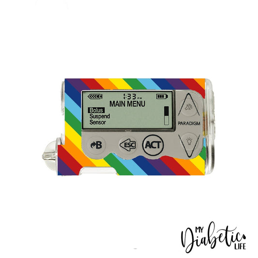 Rainbow Stripes - Medtronic Paradigm Series 5 Sticker