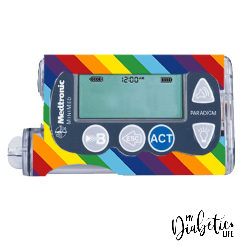 Rainbow Stripes - Medtronic Paradigm Series 7 Sticker