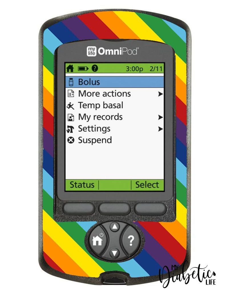 Rainbow Stripes - Omnipod Pdm Sticker