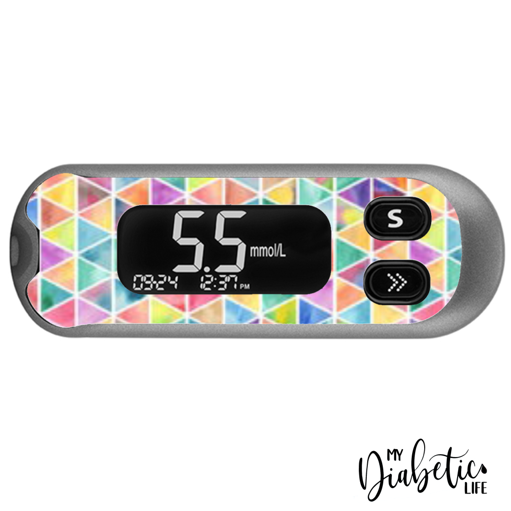 Rainbow Triangle - CareSens N Pop - Peel, skin and Decal, glucose meter sticker - MyDiabeticLife