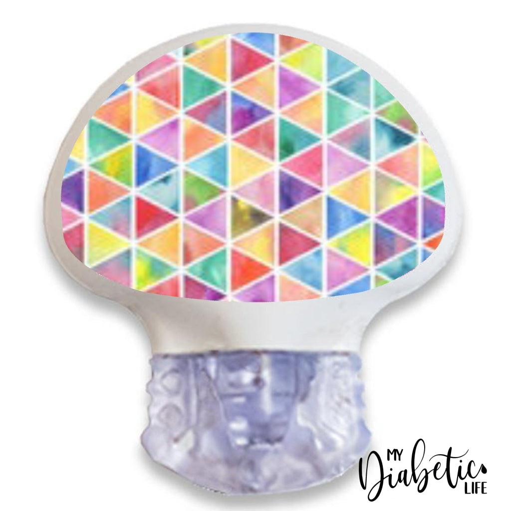 Rainbow Geometic Triangles - Medtronic Enlite Peel, skin and Decal, cgm sticker - MyDiabeticLife