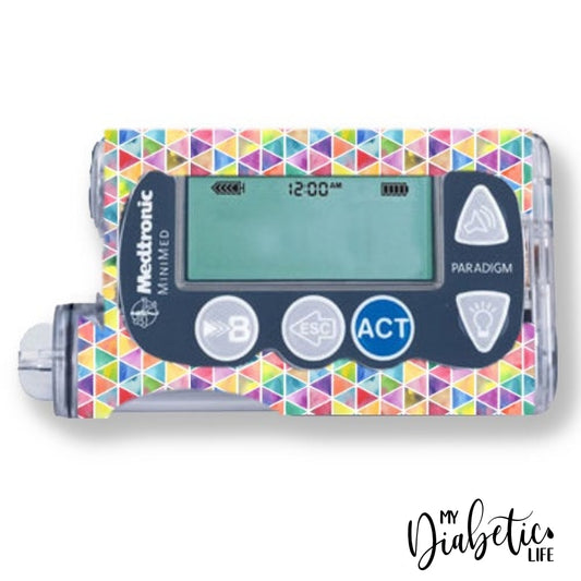 Rainbow Triangles - Medtronic Paradigm Series 7 Skin And Decal Insulin Pump Sticker