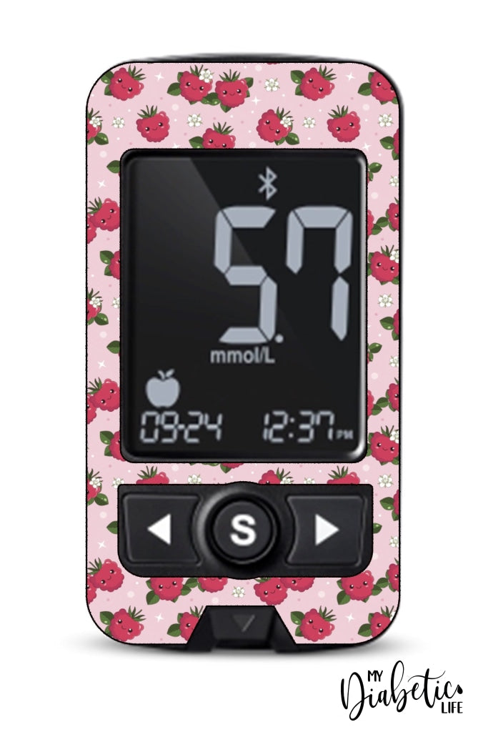 Raspberry buddies - Caresens N Premier, skin and Decal, glucose meter sticker - MyDiabeticLife