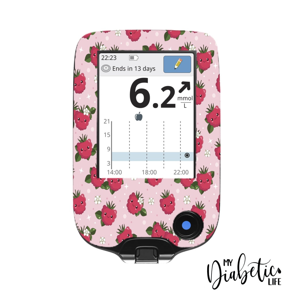 Raspberry Buddies - Freestyle Libre Peel, skin and Decal, glucose meter sticker - MyDiabeticLife