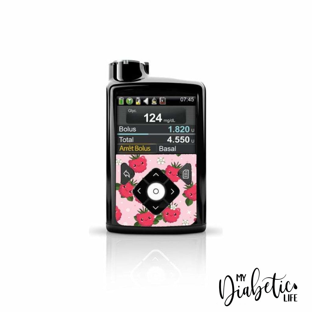 Raspberry Buddies - Medtronic 640 Peel, skin and Decal, Insulin pump sticker - MyDiabeticLife