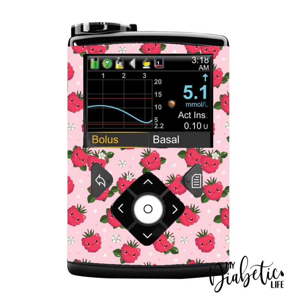 Raspberry Buddies - Medtronic Pump (630/640/670/770) Sticker Full Cover W/clip 630/640/670
