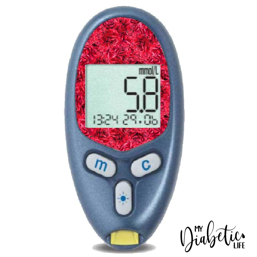 Red Roses - Freestyle Lite Peel Skin And Decal Glucose Sticker Freestyle Lite