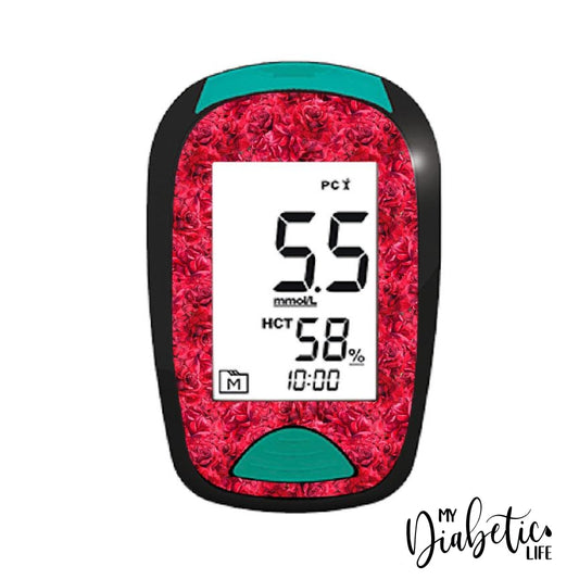 Red Roses - Lifesmart Two Plus Peel Skin And Decal Glucose Meter Sticker Twoplus