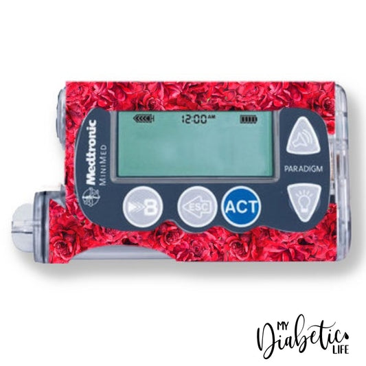 Red Roses - Medtronic Paradigm Series 7 Skin And Decal Insulin Pump Sticker