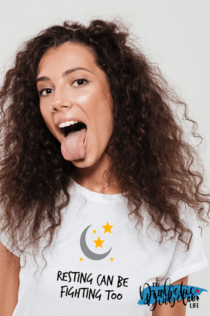 Resting Can be fighting too- diabetes awareness, medical conditions, type one diabetic, Basic White tshirt, Womens Graphic Diabetes Tee - MyDiabeticLife