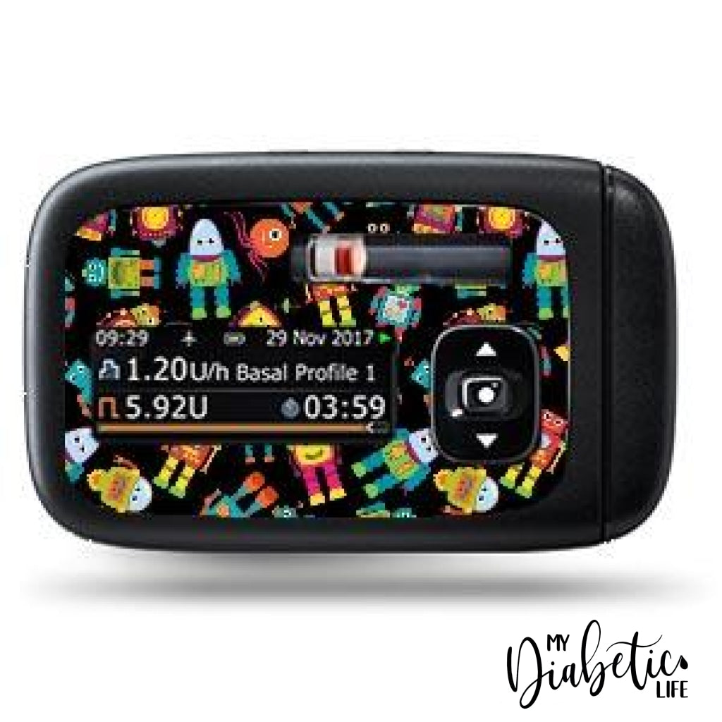 Robot Friends - Accu-Chek Insight Peel Skin And Decal Insulin Pump Sticker Accu-Chek