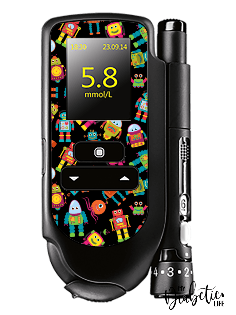Robot Friends - Accu-chek Mobile Peel, skin and Decal, glucose meter sticker - MyDiabeticLife