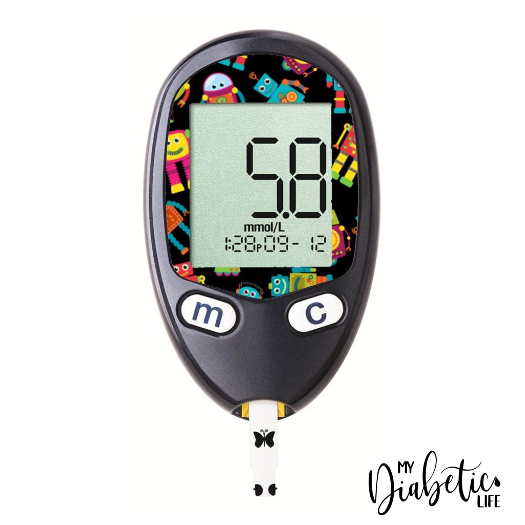 Robot Friends - Freestyle Freedom Lite Peel Skin And Decal Glucose Sticker Freestyle Lite