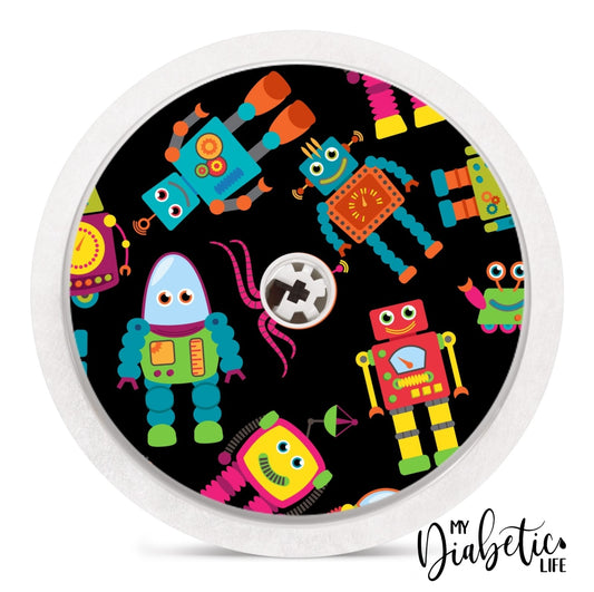 Robot Friends - Freestyle Libre Sensor Peel Skin And Decal Fgm/cgm Sticker