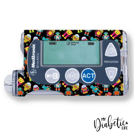Robot Friends - Medtronic Paradigm Series 7 Skin And Decal Insulin Pump Sticker