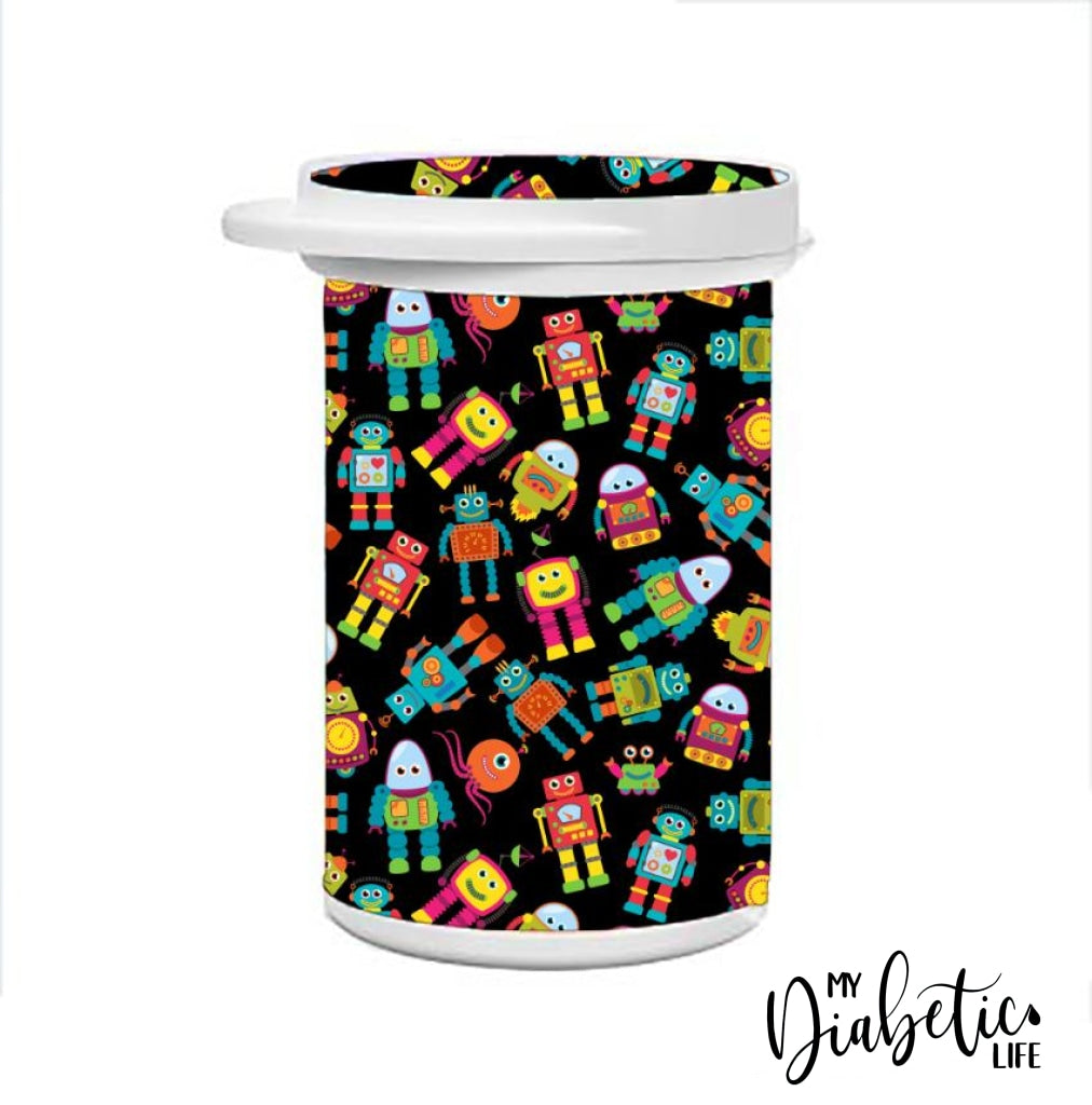 Test Strip Canister - Robot Friends Container