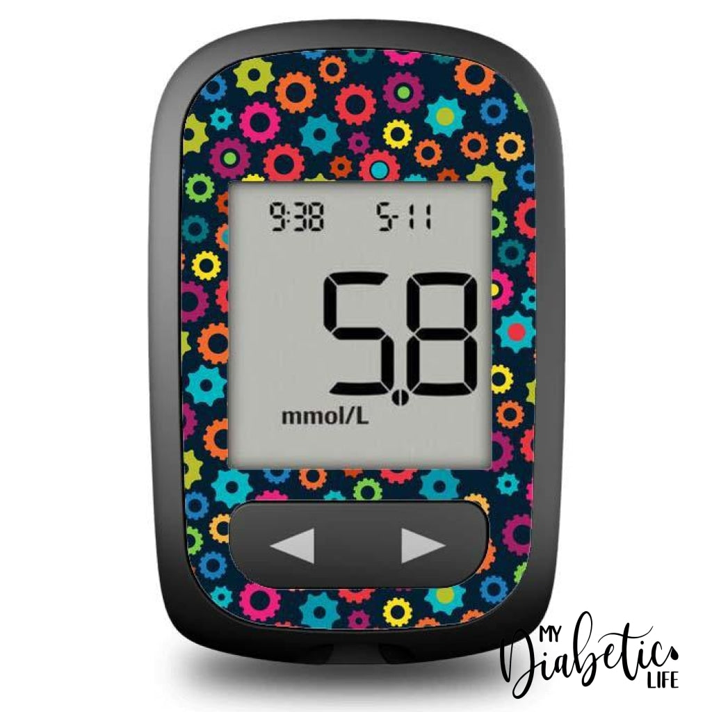 Robot Gears - Accu-Chek Guide Me Peel Skin And Decal Glucose Meter Sticker