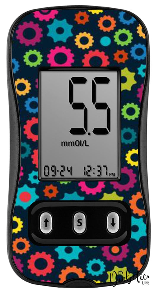 Gears - Caresens N, skin and Decal, glucose meter sticker - MyDiabeticLife