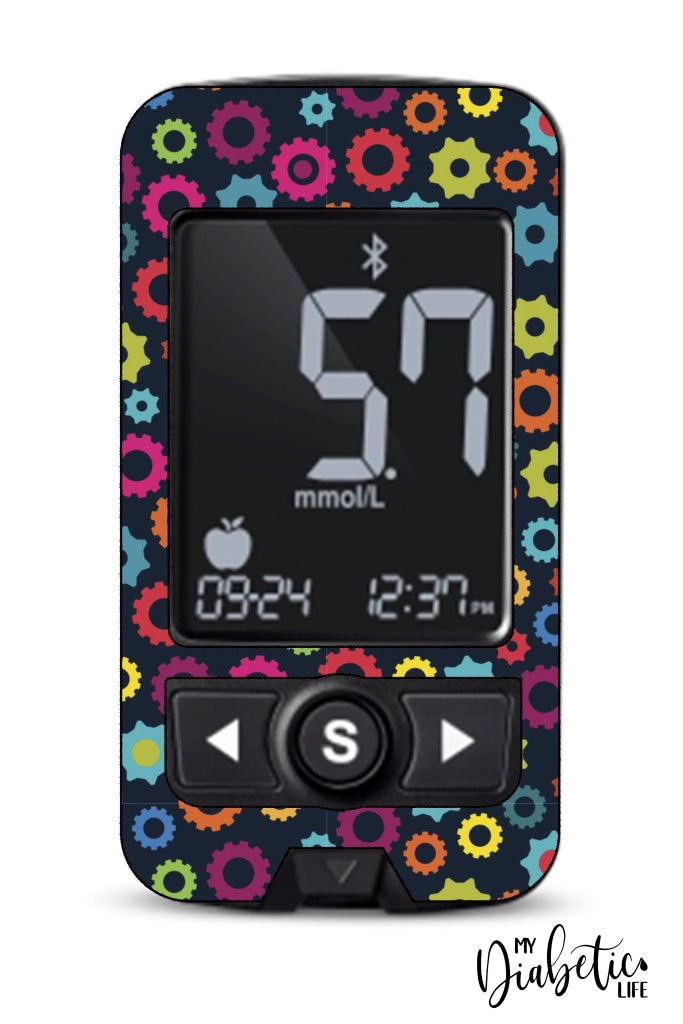 Robot Gears - Caresens N Premier, skin and Decal, glucose meter sticker - MyDiabeticLife