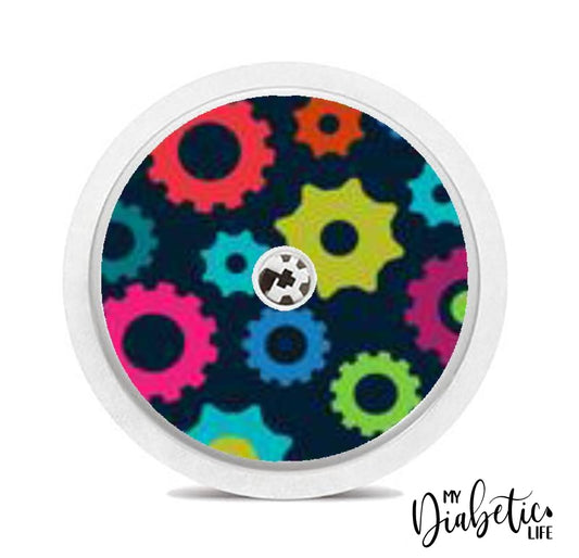 Robot Gears - Freestyle Libre Sensor Peel Skin And Decal Fgm/cgm Sticker