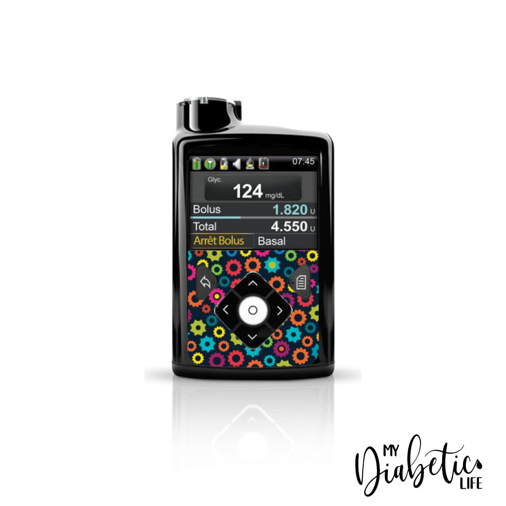 Robot Gears - Medtronic Pump (630/640/670/770) Sticker Front Mini 630/640/670