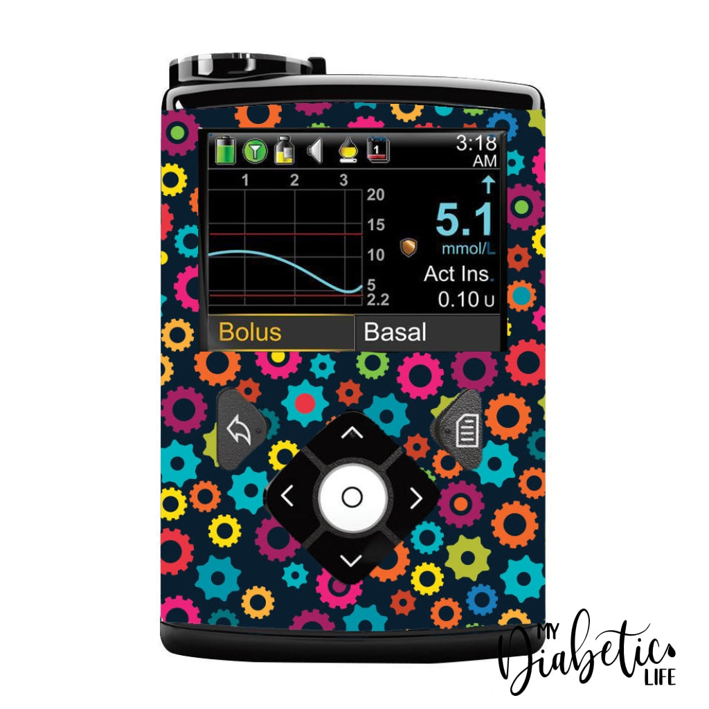 Robot Gears - Medtronic Pump (630/640/670/770) Sticker Full Cover W/clip 630/640/670