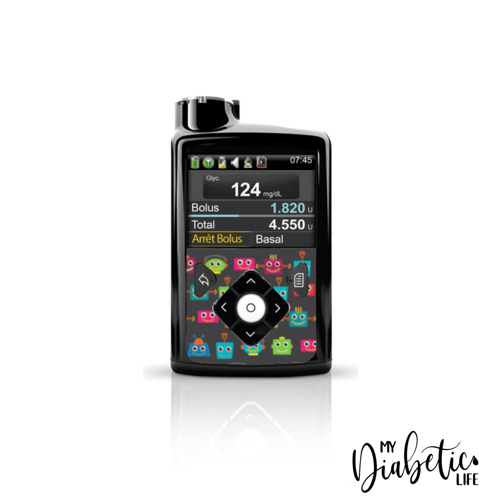 Robot Heads - Medtronic 640 Peel, skin and Decal, Insulin pump sticker - MyDiabeticLife