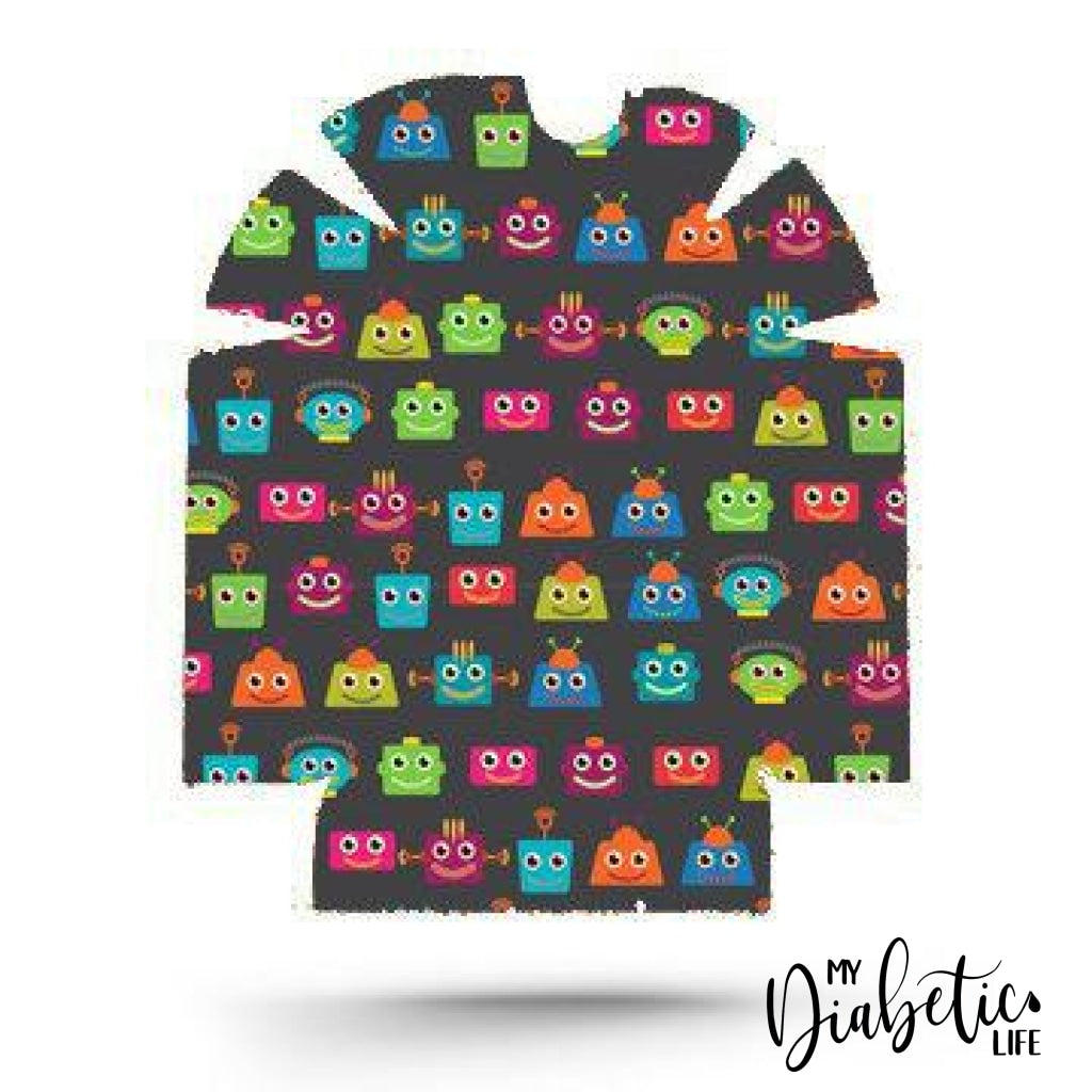 Robot heads Print - Omnipod Peel, skin and Decal, insulin pump sticker - MyDiabeticLife