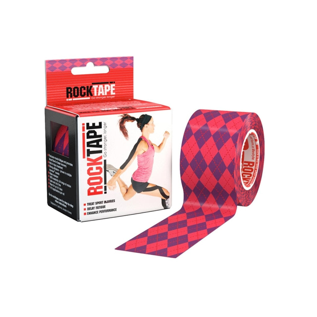 Rock Tape 5M Roll - Argyle Pink & Purple