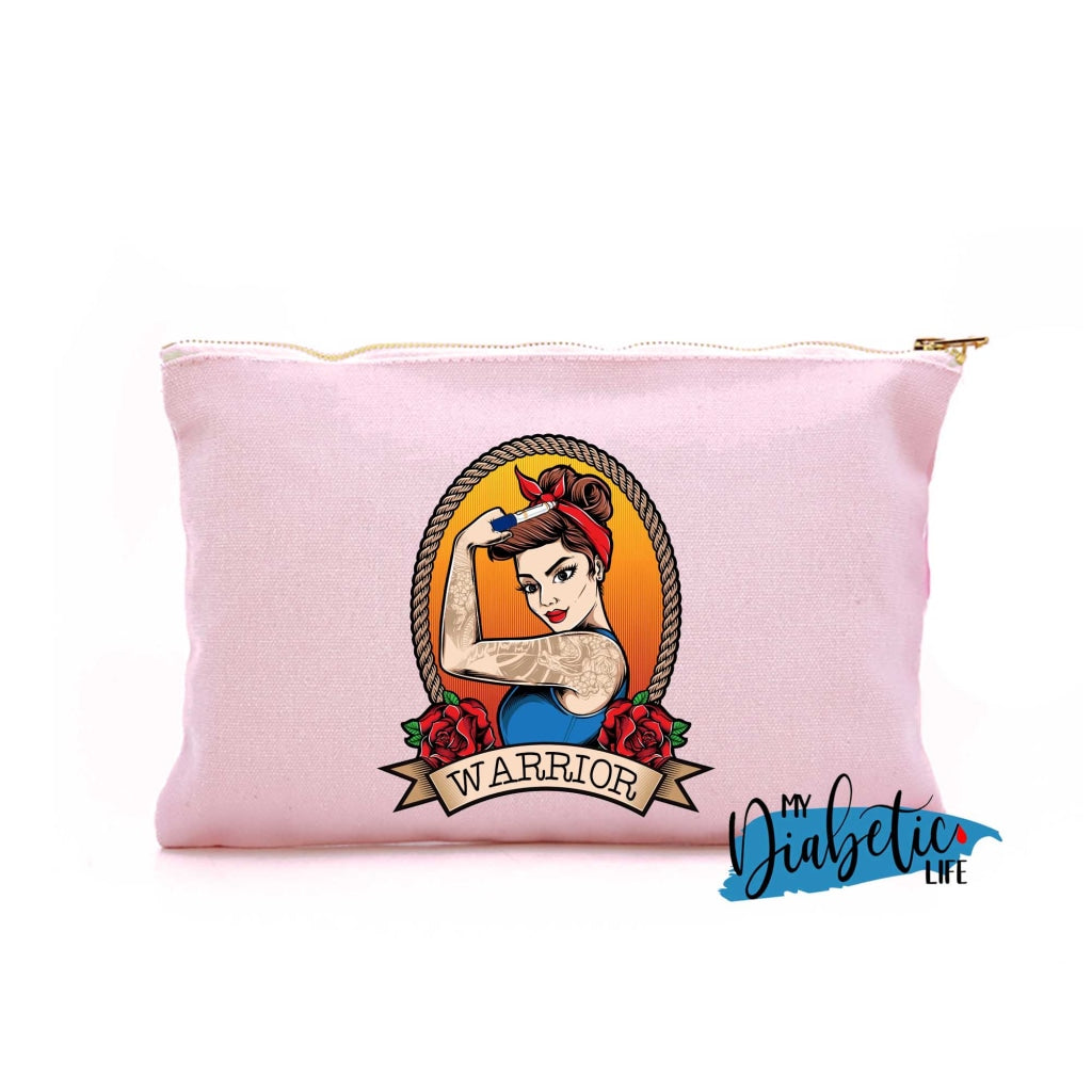 Rosies The Riveter - Warrior Diabetes Carry Bag Diabetic Accessories Storage For Medication Pink /