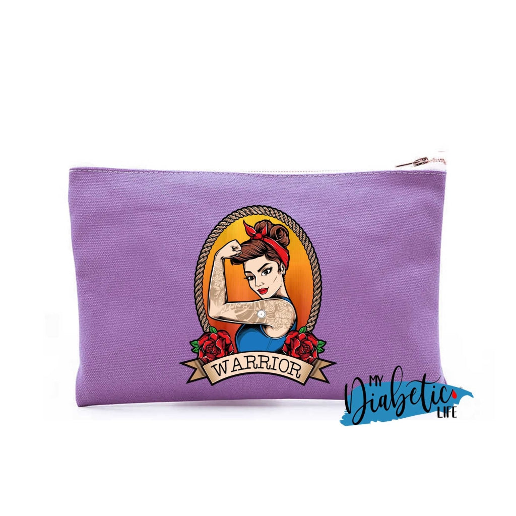 Rosies The Riveter - Warrior Diabetes Carry Bag Diabetic Accessories Storage For Medication Purple /