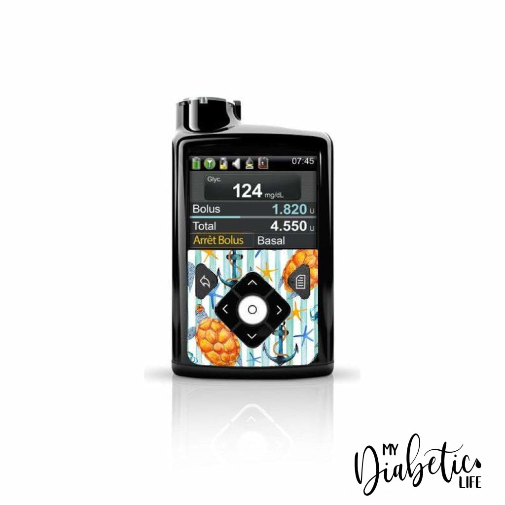 Sea Life - Medtronic 640 Peel, skin and Decal, Insulin pump sticker - MyDiabeticLife