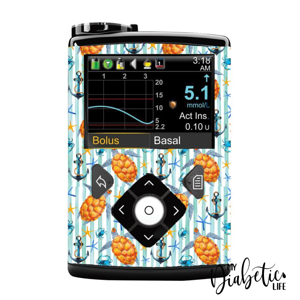 Sea Life - Medtronic Pump (630/640/670/770) Sticker Full Cover W/clip 630/640/670