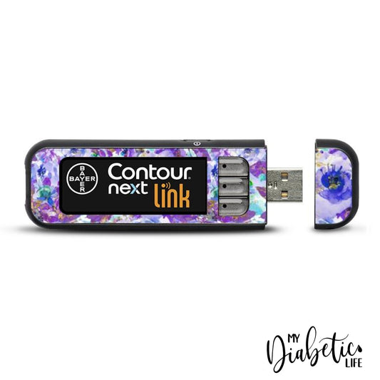 Shades of Mauve - Contour Next Link USB Peel, skin and Decal, Glucose meter sticker - MyDiabeticLife