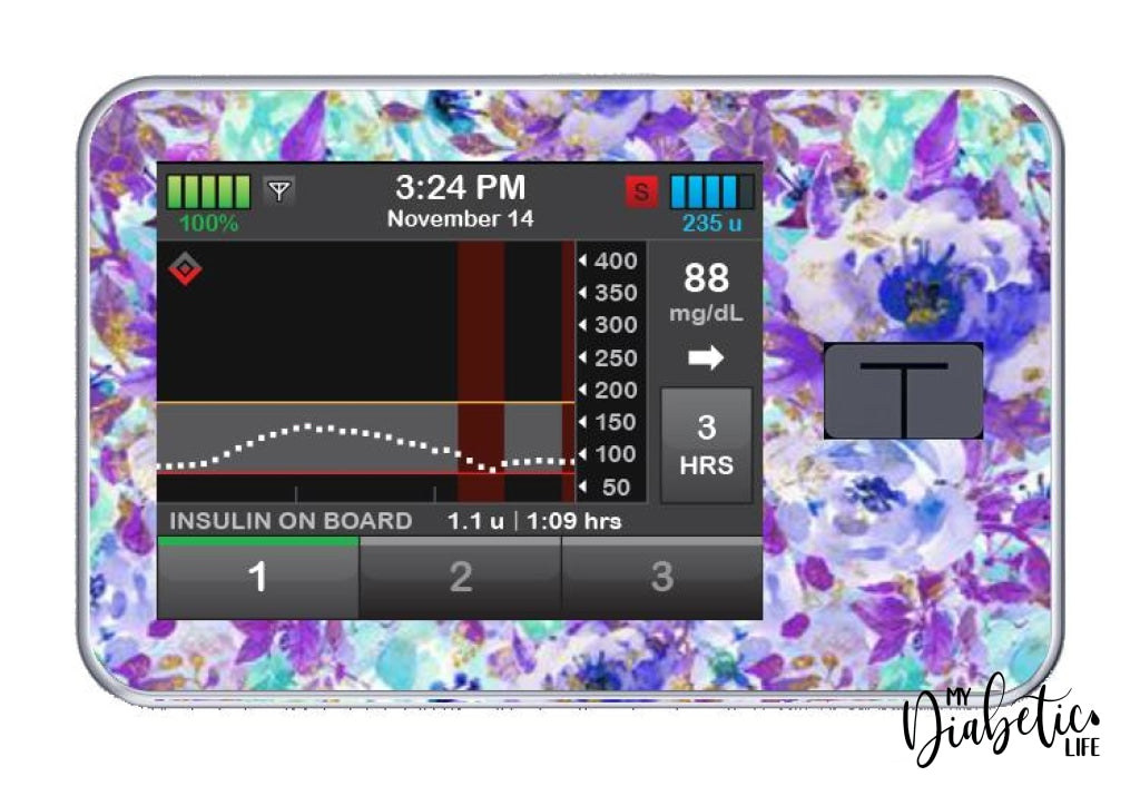 Shades of Mauve - Tandem Tslim x2 Pump Peel, skin and Decal, insulin pump sticker - MyDiabeticLife