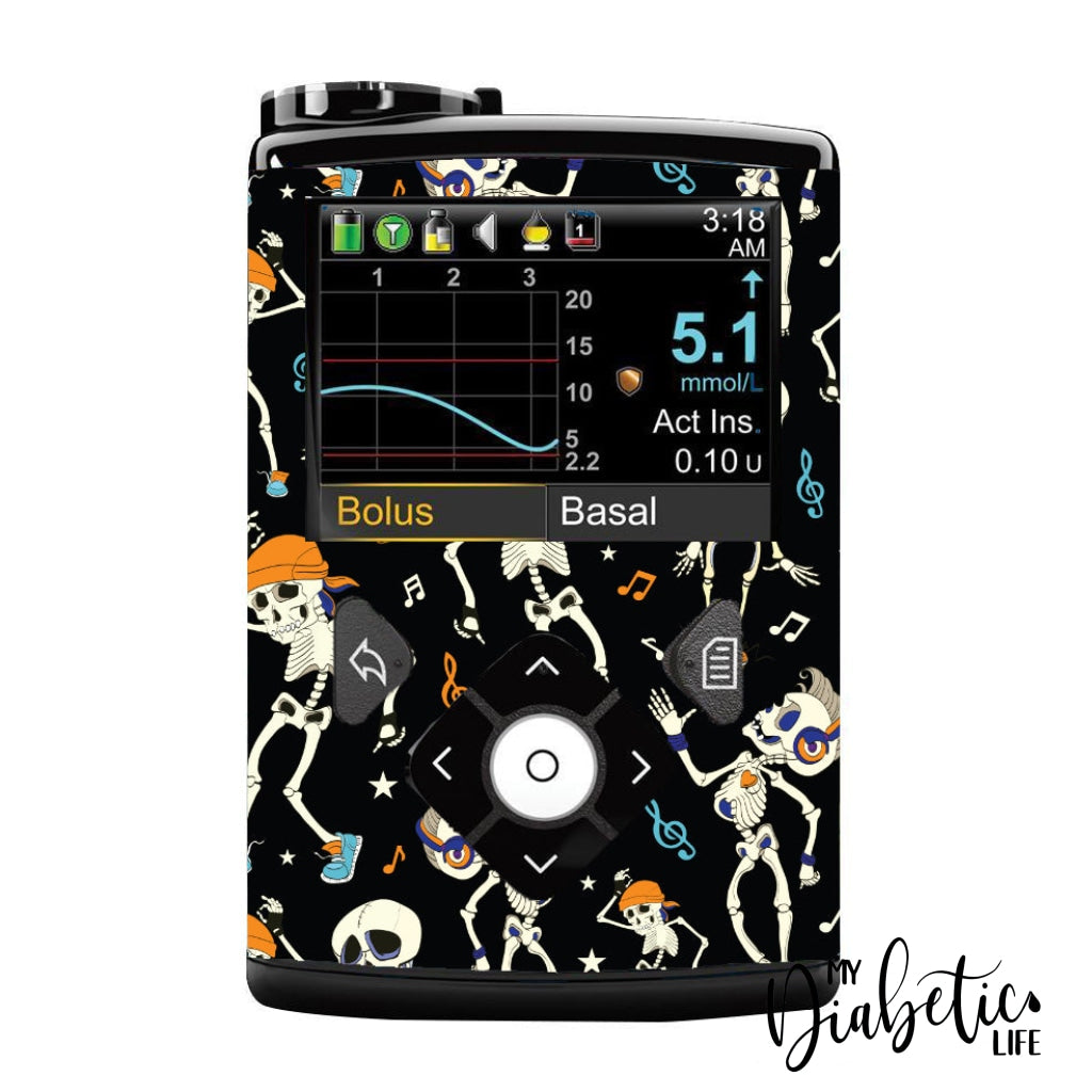 Skelly Dance- Medtronic Pump (630/640/670/770) Sticker Full Cover W/clip 630/640/670