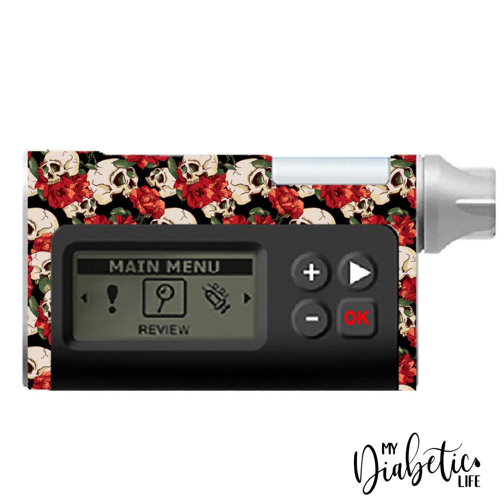 Skulls & Roses - Dana Rs Insulin Pump Sticker Peel Skin And Decal Rs