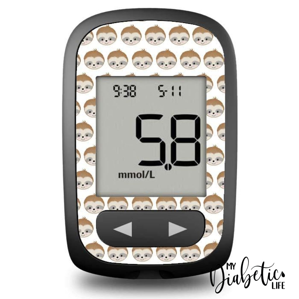 Sloth Heads - Accu-Chek Guide Me Peel Skin And Decal Glucose Meter Sticker