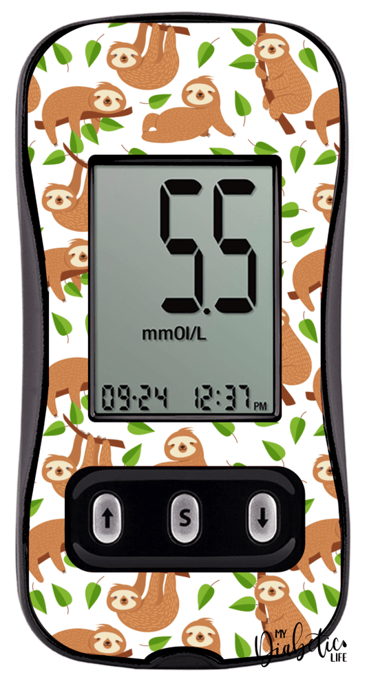Sloths - Caresens N, skin and Decal, glucose meter sticker - MyDiabeticLife
