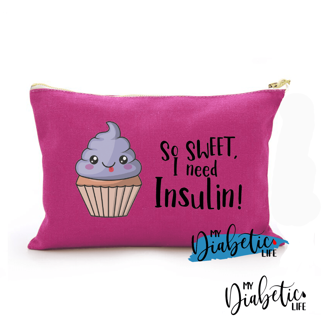 So Sweet I Need Insulin - Carry All Storage Bag Dark Pink Storage Bags