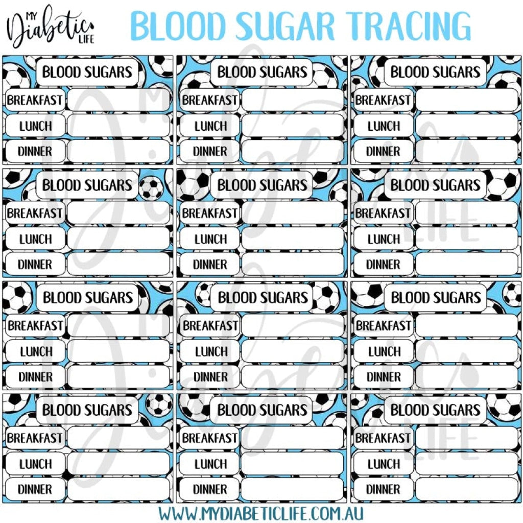 Soccer Mad - 12 Blood Sugar Trackers For Planners Stickers